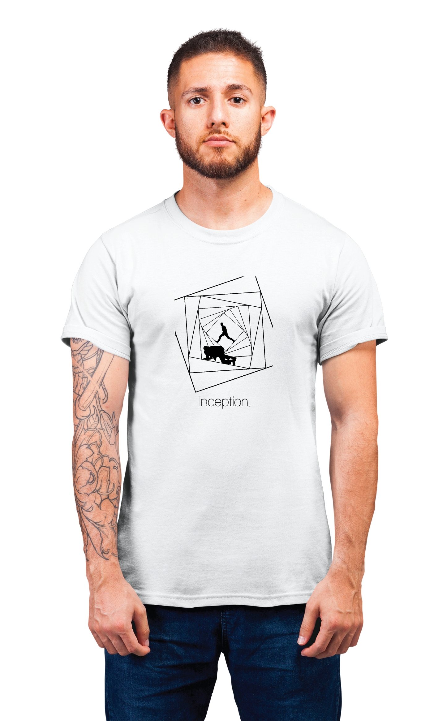 Sweaty Armpits Premium Unisex Printed T-shirt Inception "Hallway Fight Scene" Christopher Nolan Movie Sci-Fi Epic Heist Movie, Minimalistic Design
