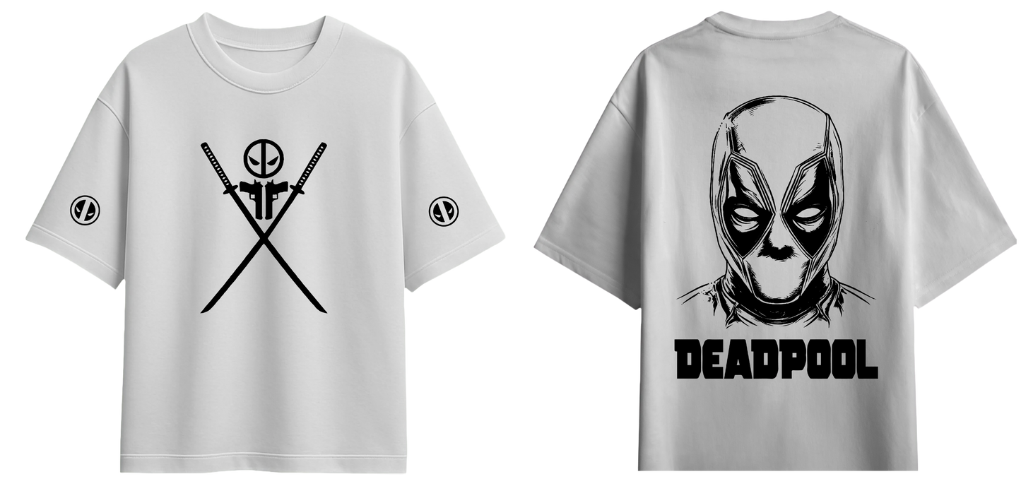Sweaty Armpits Premium Unisex Oversized T-Shirts Marvel Superhero Deadpool Front and Back Minimalistic Design