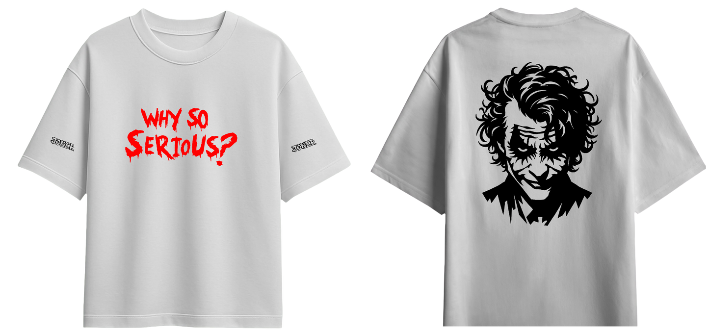 Sweaty Armpits Premium Unisex Oversized T-Shirts Joker The Dark Knight "Why So Serious" Minimalistic Design