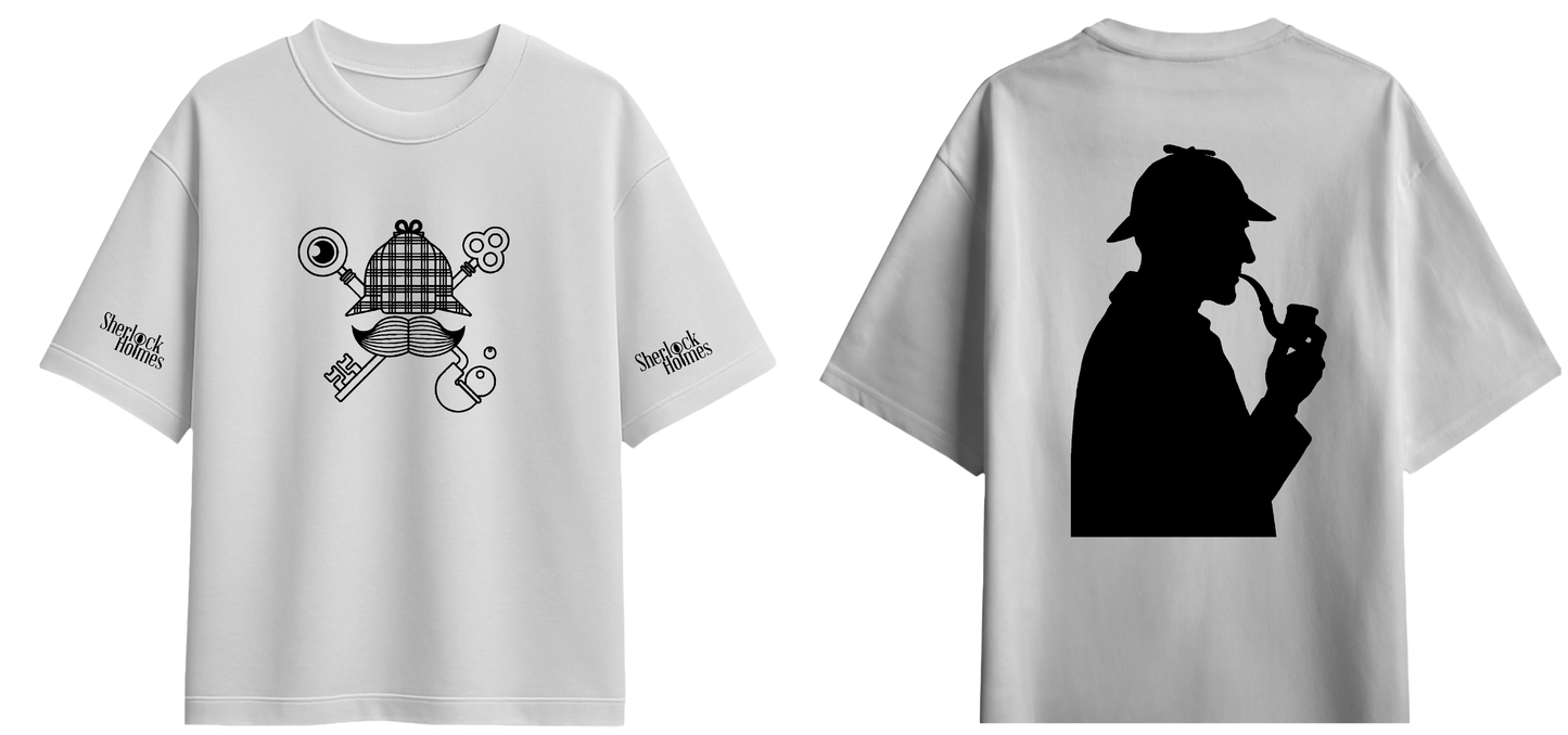 Sweaty Armpits Premium Unisex Oversized T-Shirts Sherlock Holmes Consulting Detective Sir Arthur Conan Doyle's Famous Character Minimalistic Design