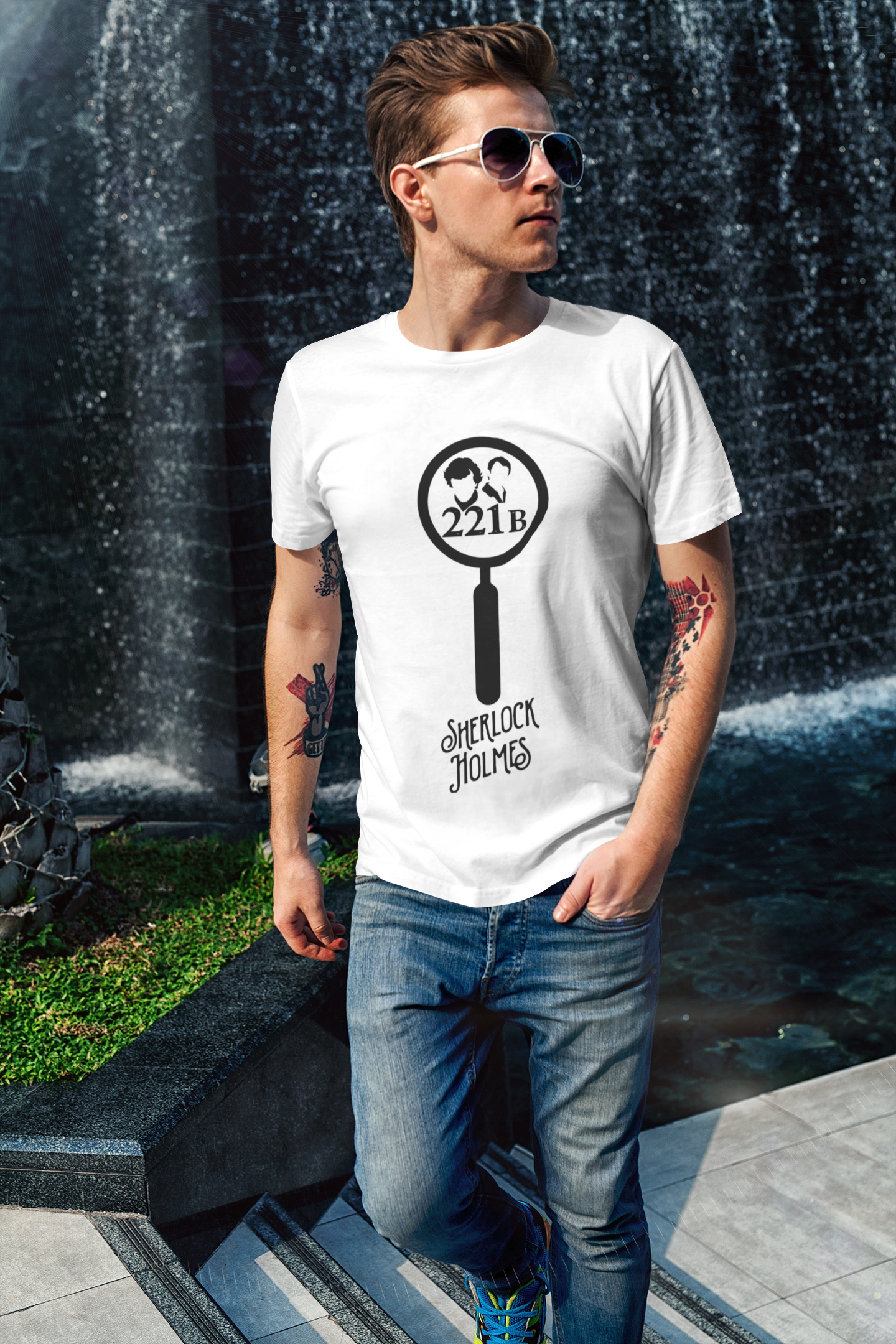 Sweaty Armpits Premium Unisex Printed T-shirts  221B Sherlock Holmes BBC Minimalistic Design