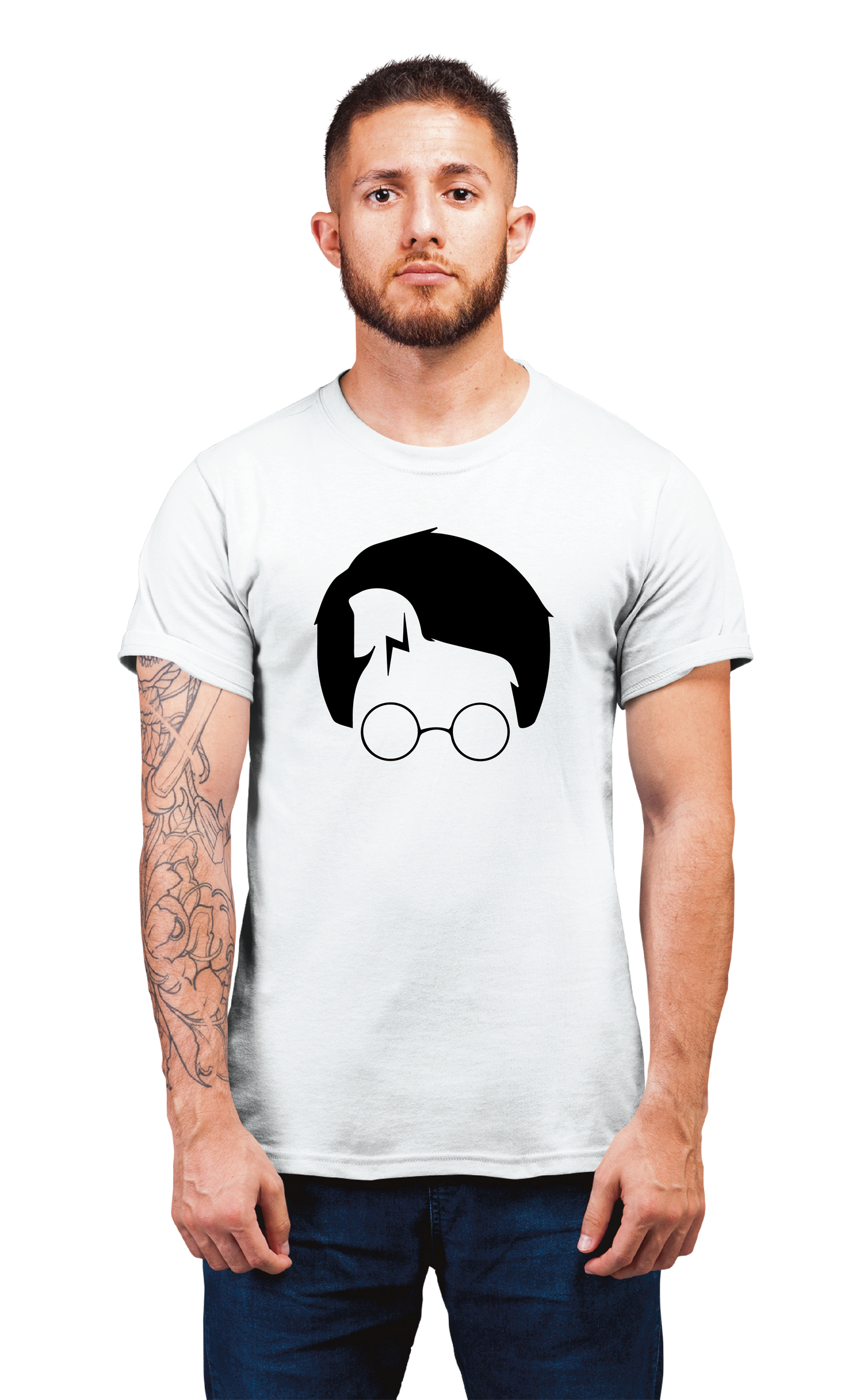 Sweaty Armpits Premium Unisex Printed T-shirt "Harry Potter" "The Wizard Word" "Potterhead" Iconic Glasses and Scar  Movie Enthusiast Special   Minimalistic Design