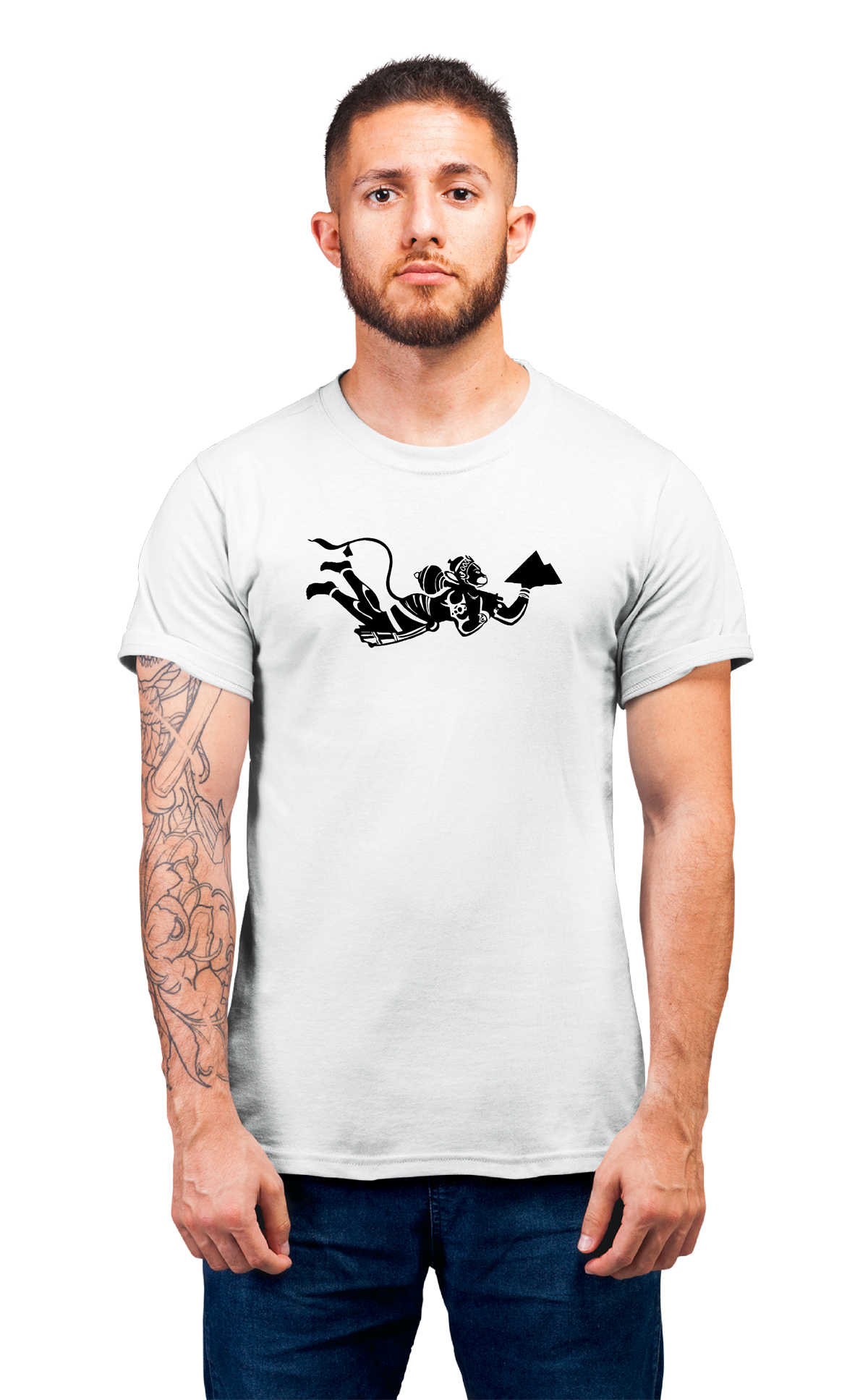 Sweaty Armpits Premium Unisex Printed T-shirt Hindu Religion, Hanuman Ji, Minimalistic Design Hanumanji Carrying Mountain