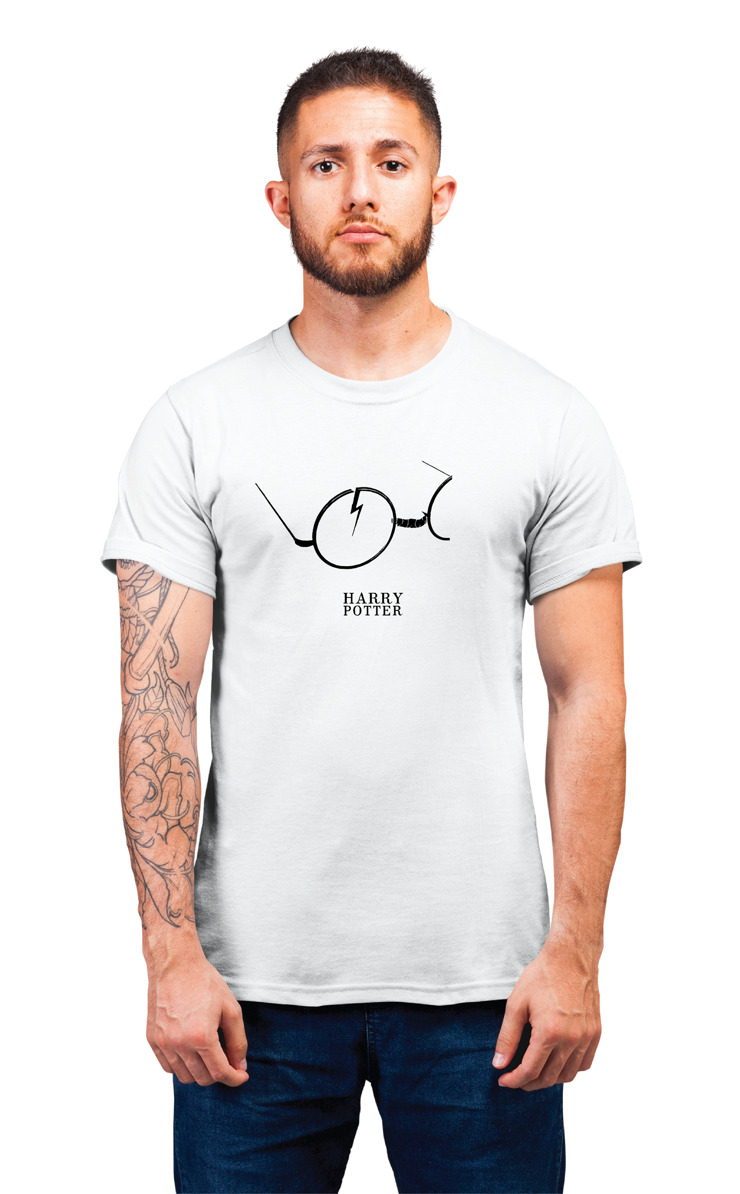 Sweaty Armpits Premium Unisex Printed T-shirt "Harry Potter" Broken Glasses With Bolt Potterhead Special, For the Wizard in you Minimalistic Design