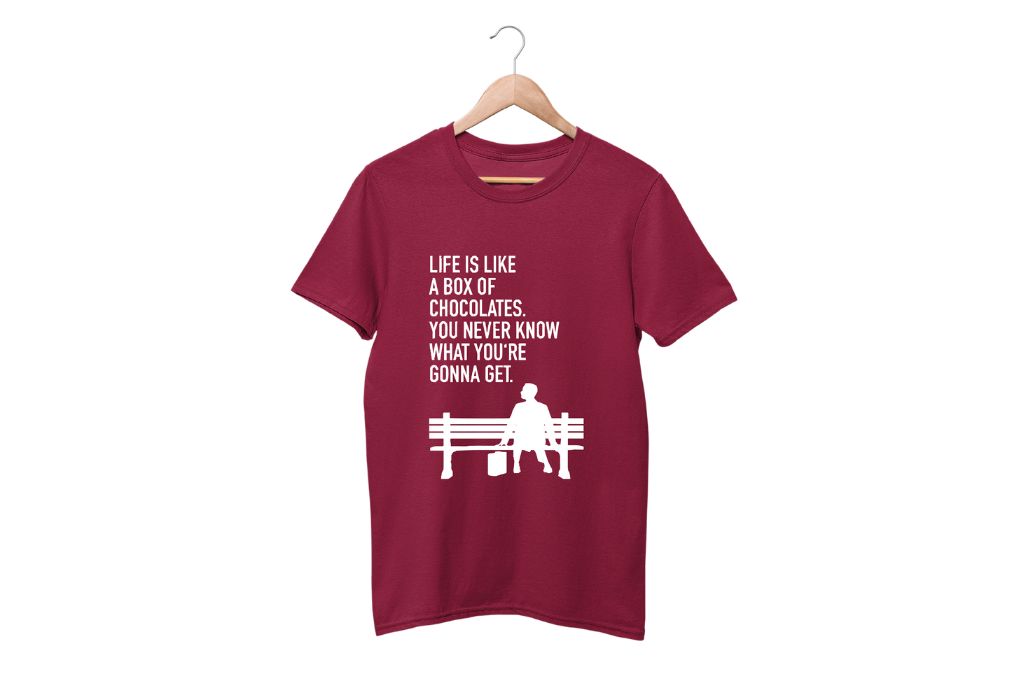 Sweaty Armpits Premium Unisex Printed T-shirts  Forrest Gump Movie Tom Hanks Classic Life Is Life Box Of Chocolates Minimalistic Design