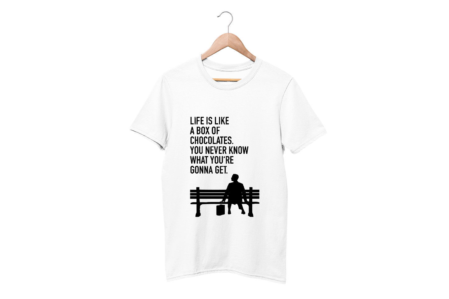 Sweaty Armpits Premium Unisex Printed T-shirts  Forrest Gump Movie Tom Hanks Classic Life Is Life Box Of Chocolates Minimalistic Design