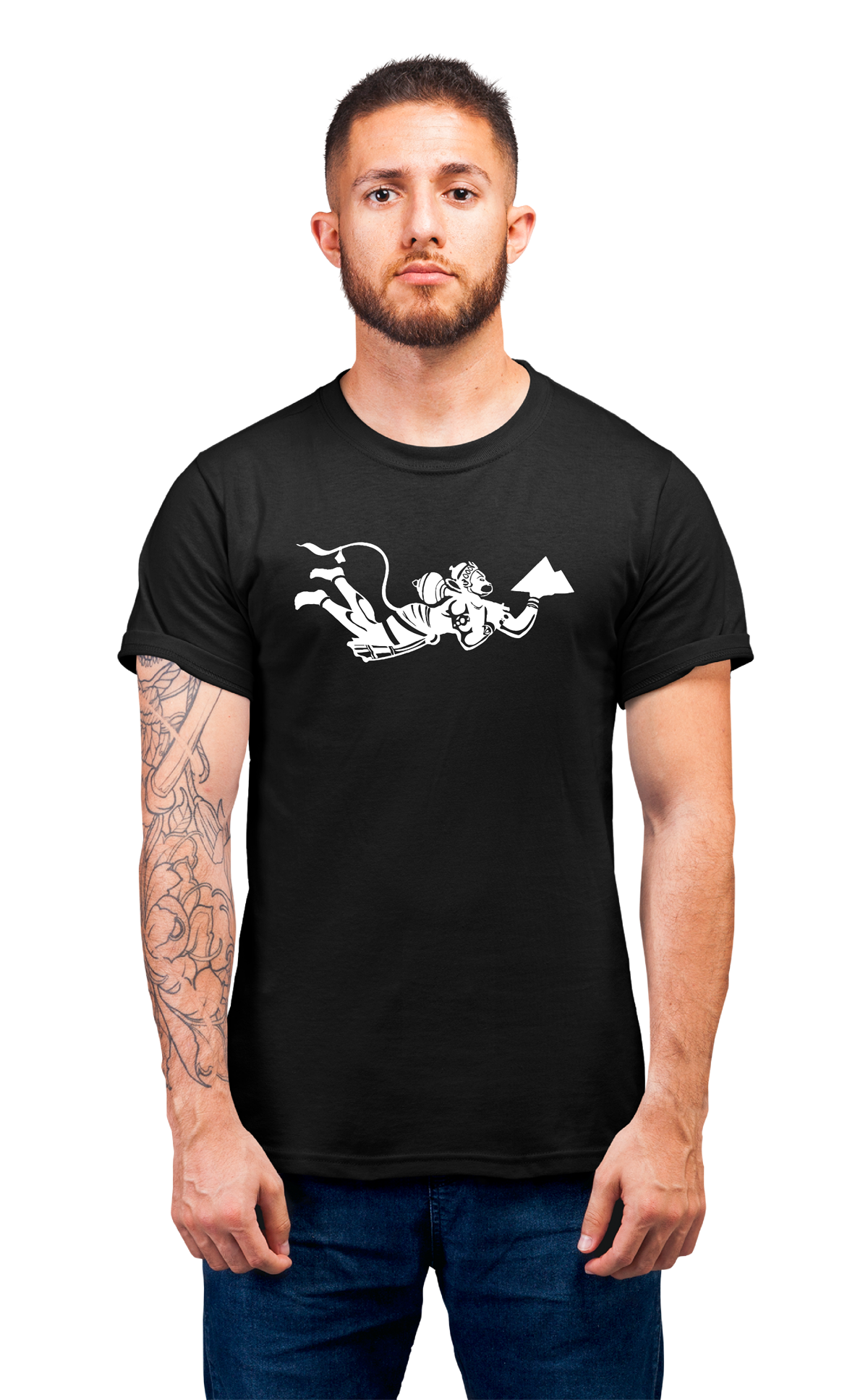 Sweaty Armpits Premium Unisex Printed T-shirt Hindu Religion, Hanuman Ji, Minimalistic Design Hanumanji Carrying Mountain