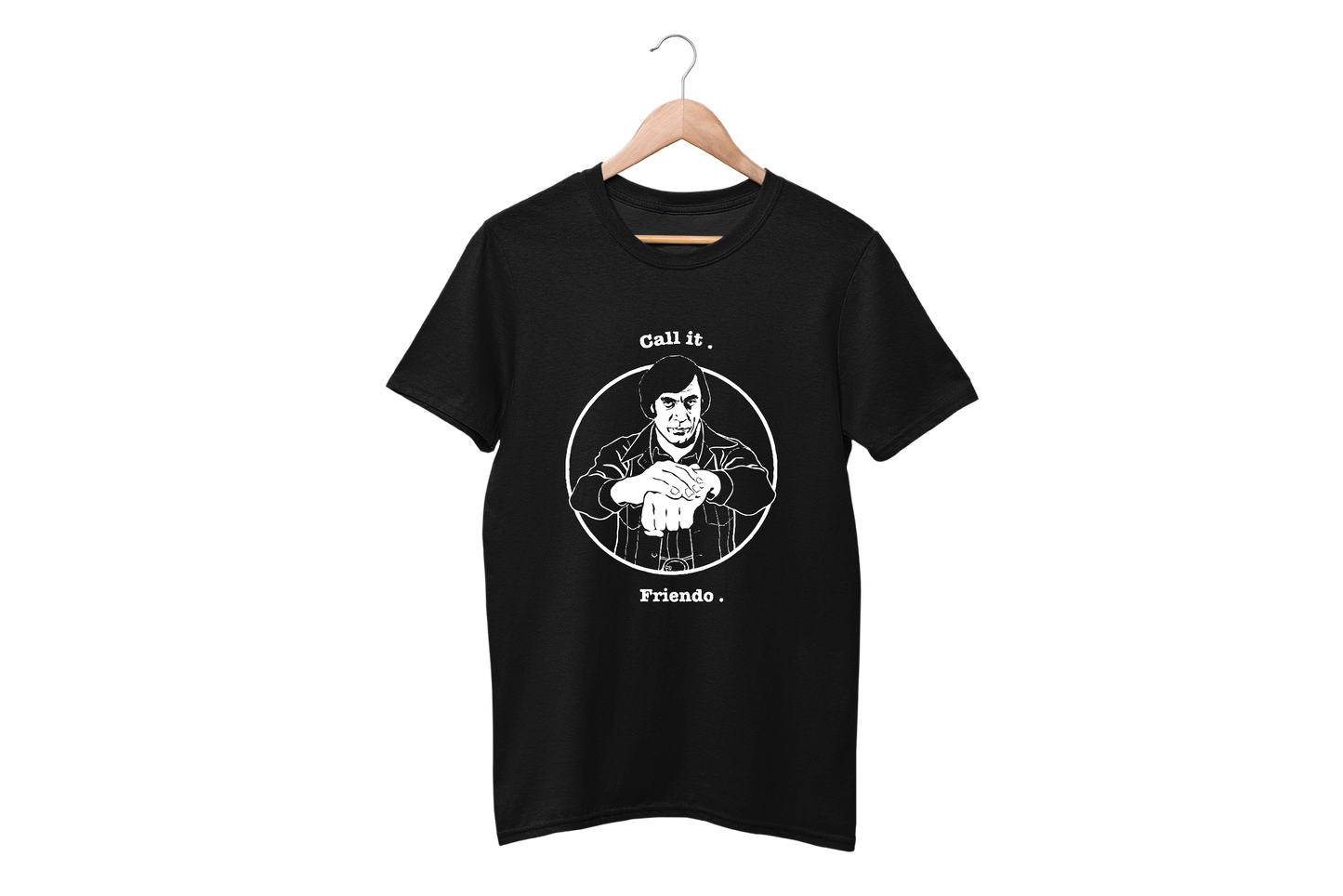 Sweaty Armpits Premium Unisex Printed T-shirts  No Country For Old Man Coen Brothers Epic Western Thriller Anton Chigurh "Call It Friendo" Minimalisitc Design