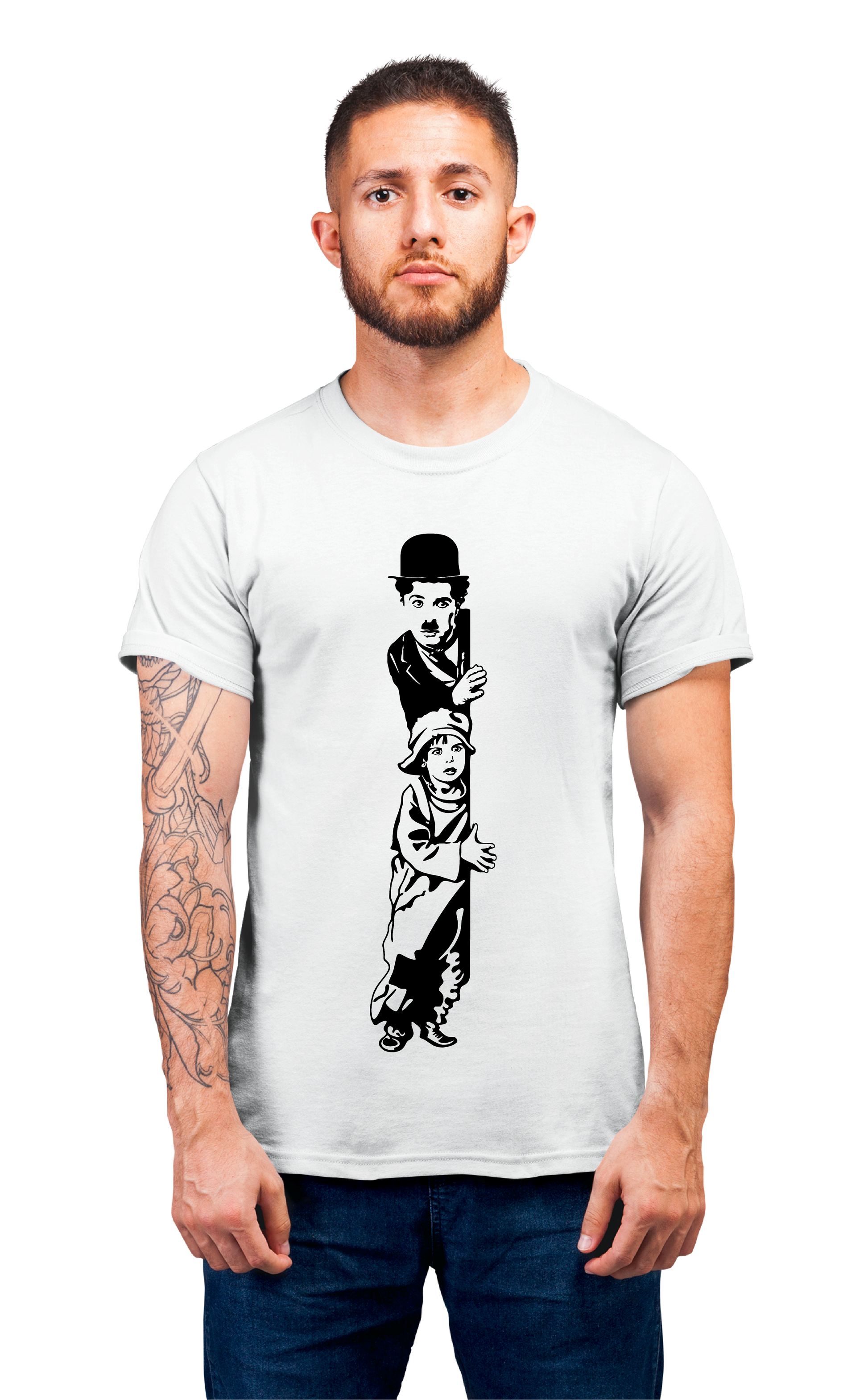 Minimalist movie-inspired T-shirt with a round neck and breathable 180 GSM material