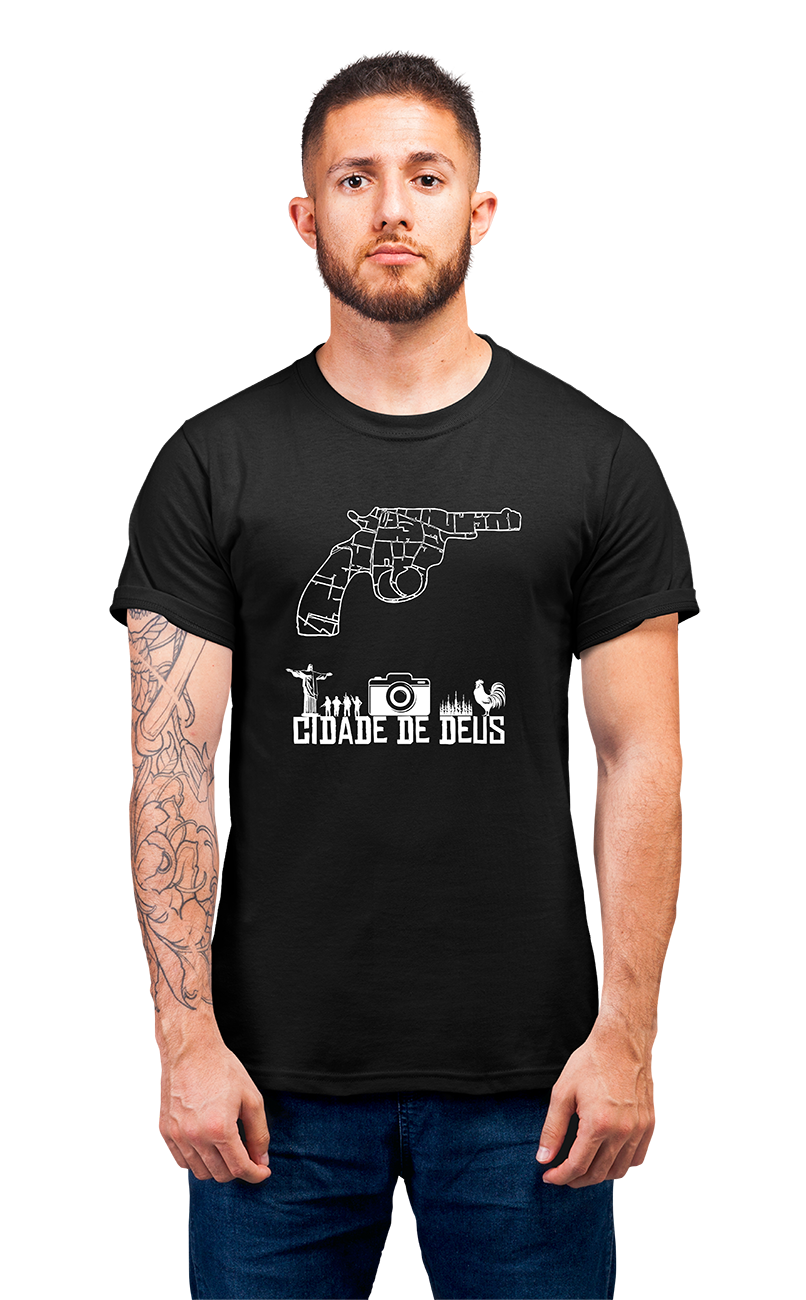 Sweaty Armpits Premium Unisex Printed T-shirt   City Of God, Gun Map Design