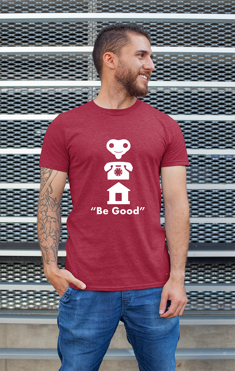 Sweaty Armpits Premium Unisex Printed T-shirts  "E.T. the Extra-Terrestrial" Steven Spielberg "Be Good" Old Classic Movie Minimalistic Design