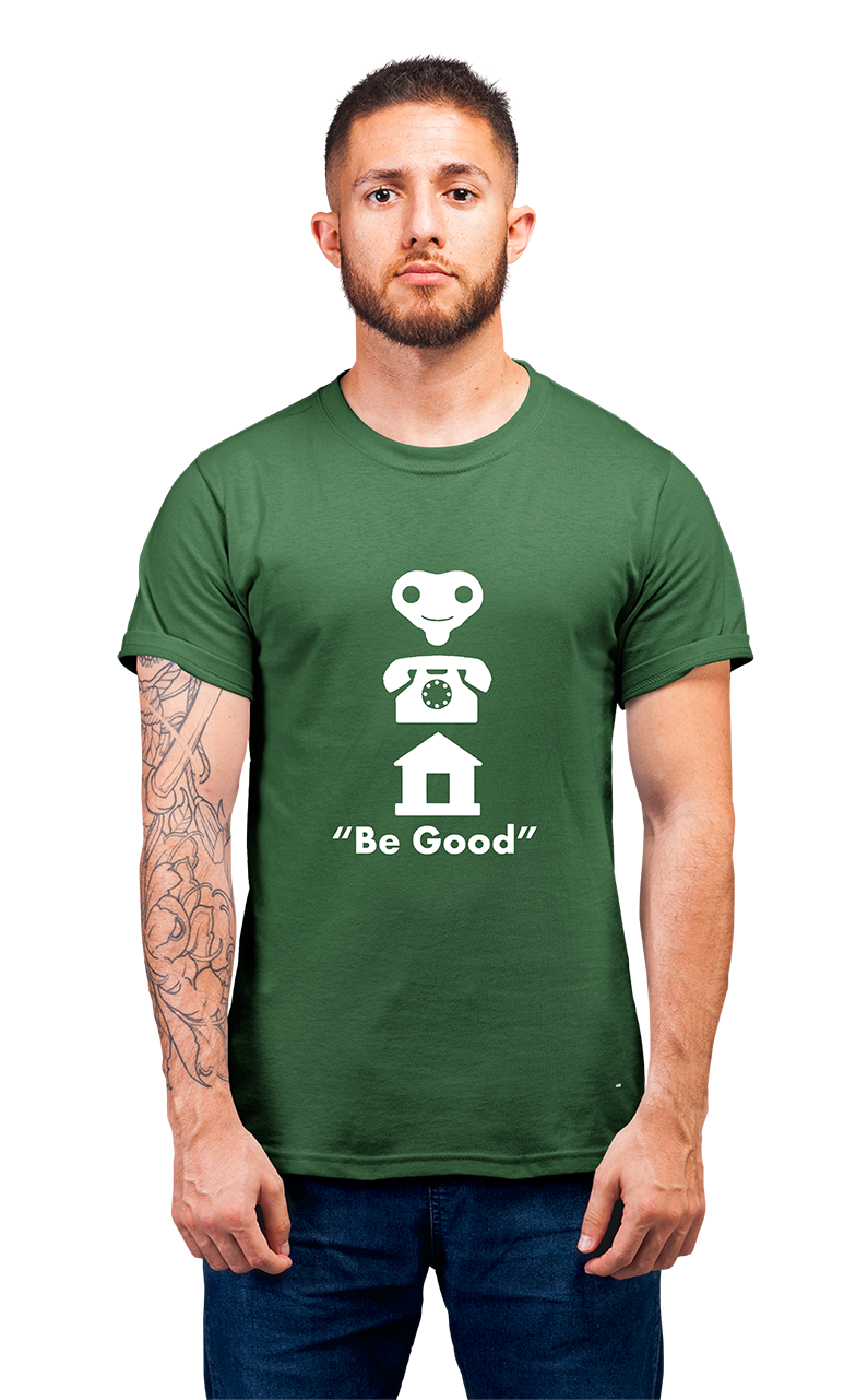 Sweaty Armpits Premium Unisex Printed T-shirts  "E.T. the Extra-Terrestrial" Steven Spielberg "Be Good" Old Classic Movie Minimalistic Design