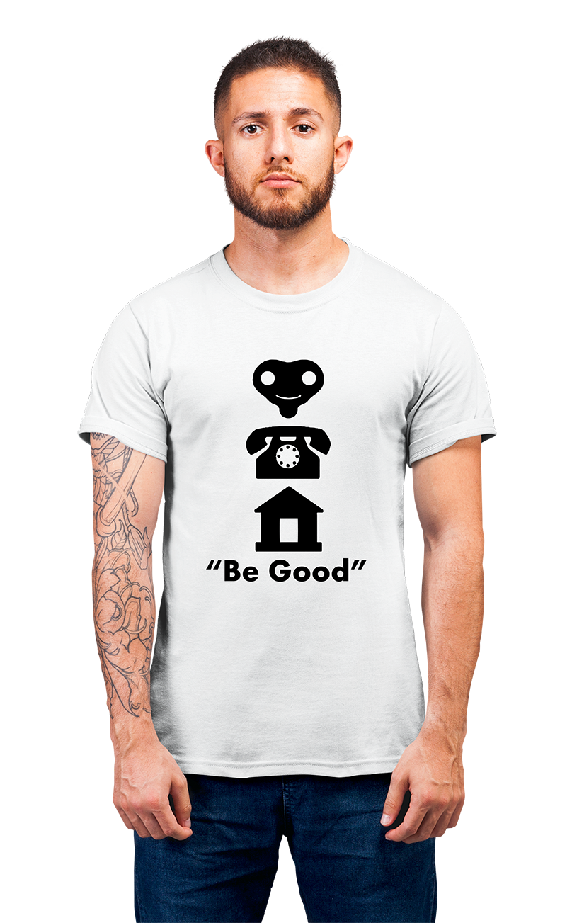 Sweaty Armpits Premium Unisex Printed T-shirts  "E.T. the Extra-Terrestrial" Steven Spielberg "Be Good" Old Classic Movie Minimalistic Design