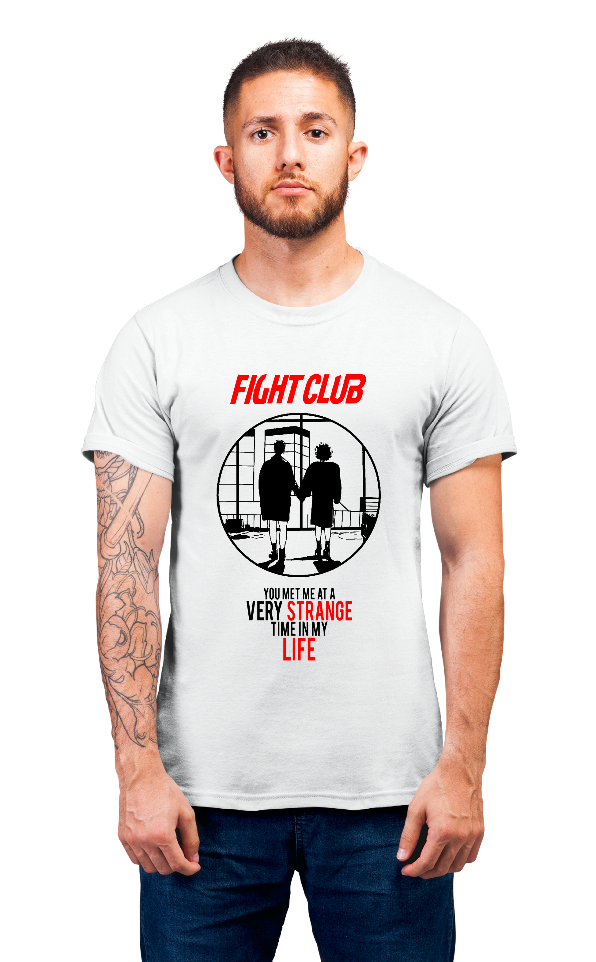 Minimalist movie-inspired T-shirt with a round neck and breathable 180 GSM material