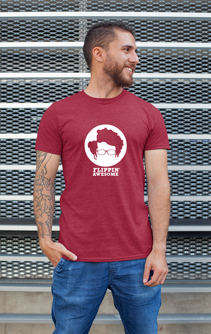 Sweaty Armpits Premium Unisex Printed T-shirt "The IT Crowd" British Classic Comedy Series "Moss" "Flipping Awesome" Minimalistic Design