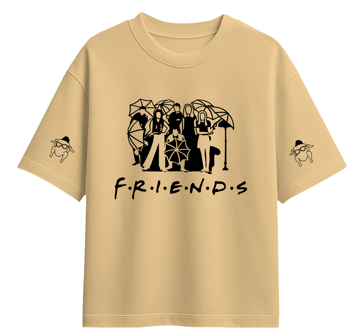 Minimalist movie And T.V Show Inspired Oversized T-shirt with a round neck and breathable 240 GSM material