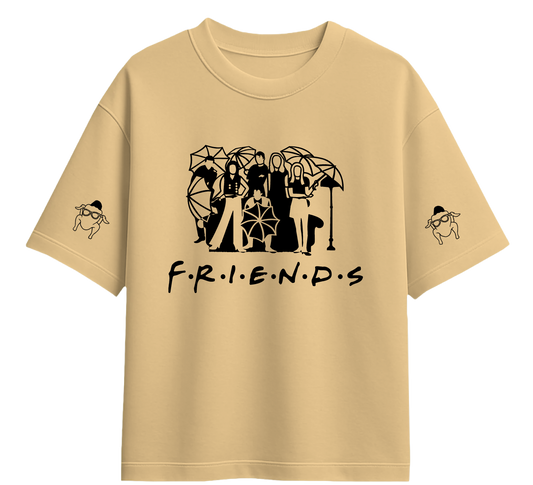 Minimalist movie And T.V Show Inspired Oversized T-shirt with a round neck and breathable 240 GSM material