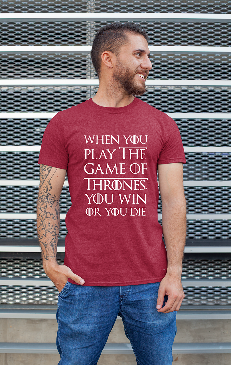Sweaty Armpits Premium Unisex Printed T-shirt "Game Of Thrones" Famous Quotes, Fantasy T.V Show, HBO Original Minimalistic Design Win Or Die