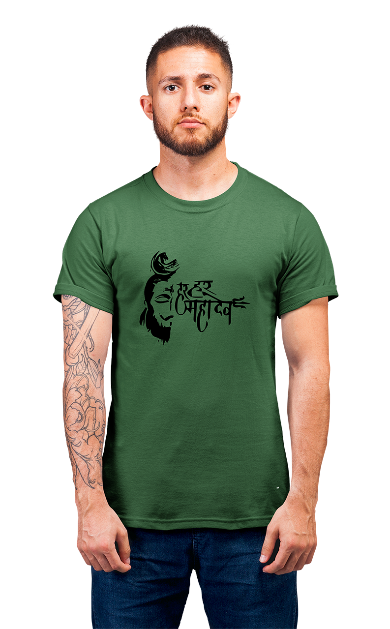 Sweaty Armpits Premium Unisex Printed T-shirt  "Har Har Mahadev", Shankar Bhagvan "Shivji" Minimalistic Design