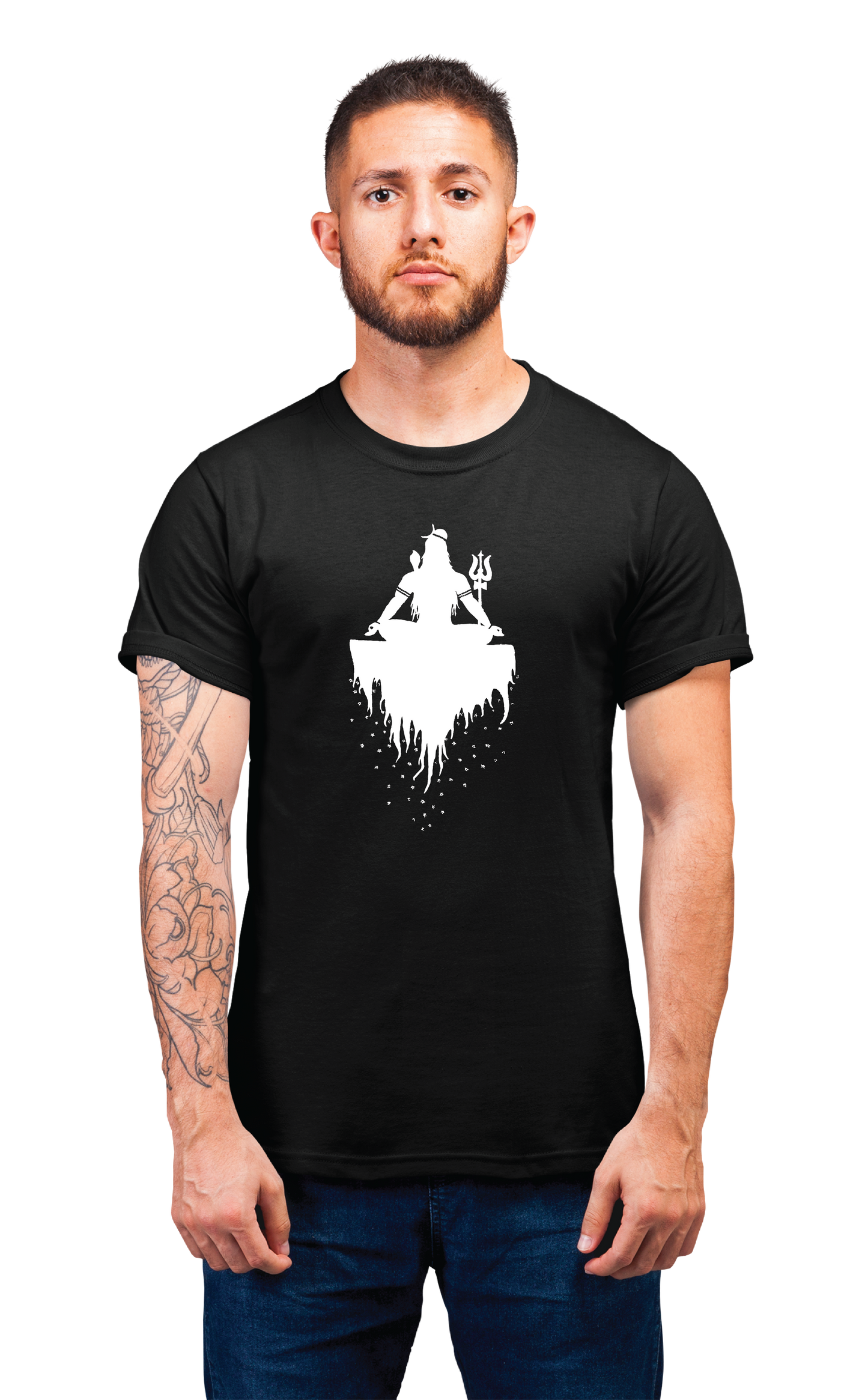 Sweaty Armpits Premium Unisex Printed T-shirts Hindu Religion Shivji Meditating Minimalistic Design