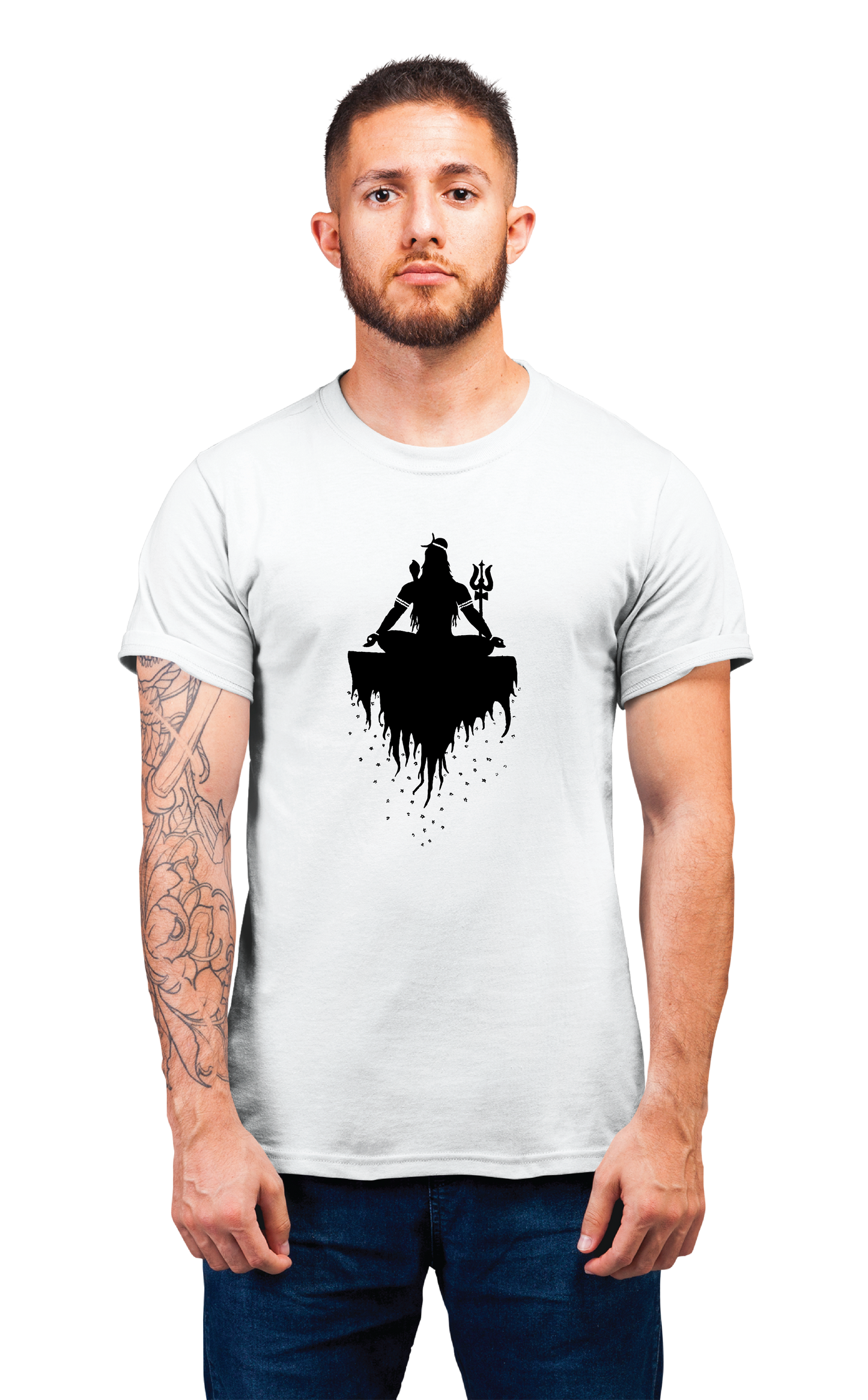 Sweaty Armpits Premium Unisex Printed T-shirts Hindu Religion Shivji Meditating Minimalistic Design