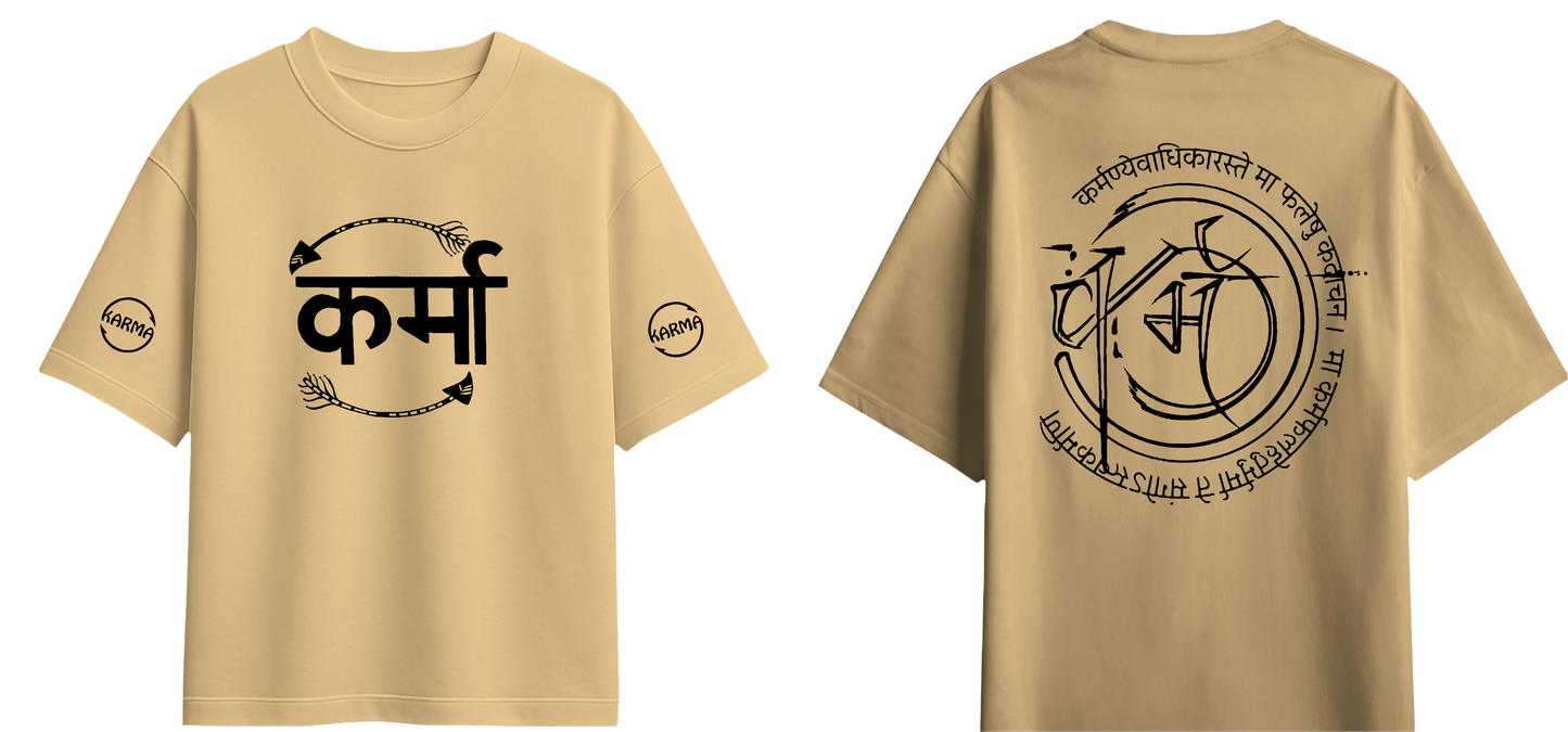 Sweaty Armpits Premium Unisex Oversized T-Shirts Karma  Is  A Circle Minimalistic Design