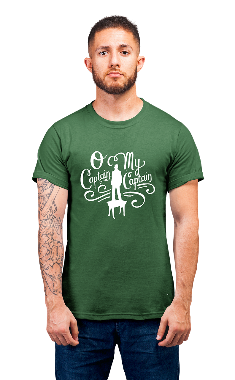 Sweaty Armpits Premium Unisex Printed T-shirts "Dead Poets Society" O Captain My Captain" Minimalistic Design