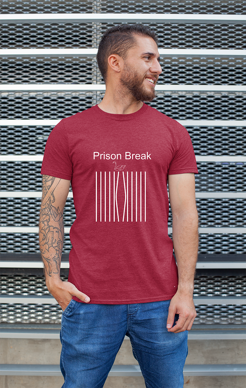 Minimalist movie-inspired T-shirt with a round neck and breathable 180 GSM material