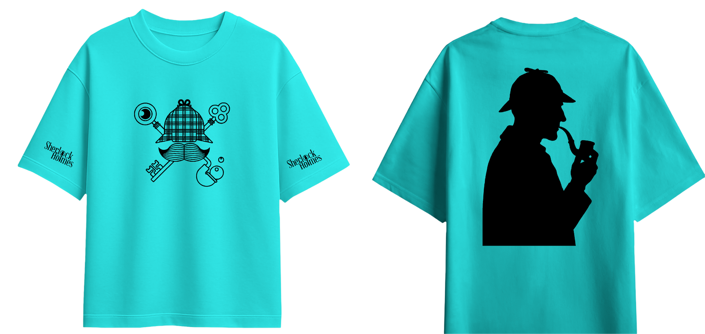 Sweaty Armpits Premium Unisex Oversized T-Shirts Sherlock Holmes Consulting Detective Sir Arthur Conan Doyle's Famous Character Minimalistic Design