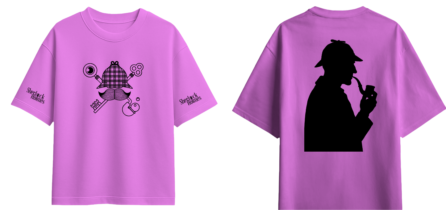 Sweaty Armpits Premium Unisex Oversized T-Shirts Sherlock Holmes Consulting Detective Sir Arthur Conan Doyle's Famous Character Minimalistic Design
