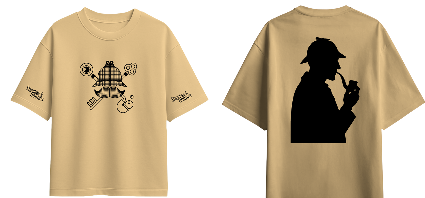 Sweaty Armpits Premium Unisex Oversized T-Shirts Sherlock Holmes Consulting Detective Sir Arthur Conan Doyle's Famous Character Minimalistic Design