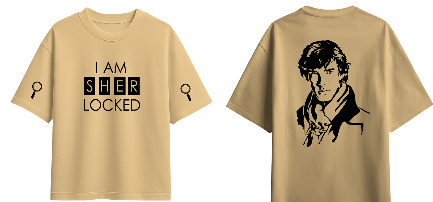 Sweaty Armpits Premium Unisex Oversized T-Shirts Sherlock Consulting Detective Sir Arthur Conan Doyle's Famous Character Minimalistic Design