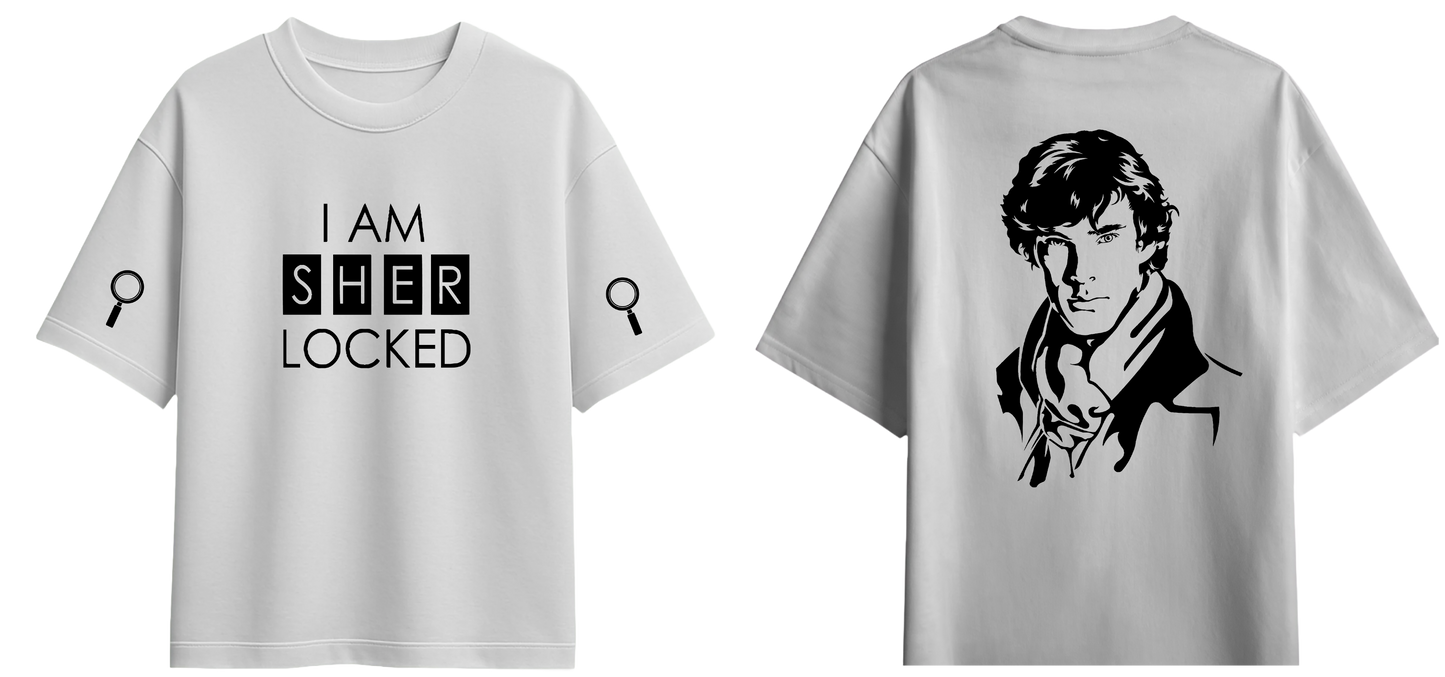 Sweaty Armpits Premium Unisex Oversized T-Shirts Sherlock Consulting Detective Sir Arthur Conan Doyle's Famous Character Minimalistic Design
