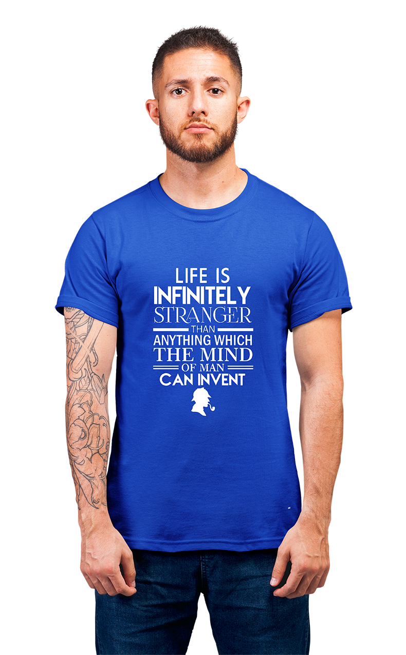 Sweaty Armpits Premium Unisex Printed T-shirts  "Sir Arthur Conan Doyle" Sherlock Holmes Private Detective Minimalistic Design