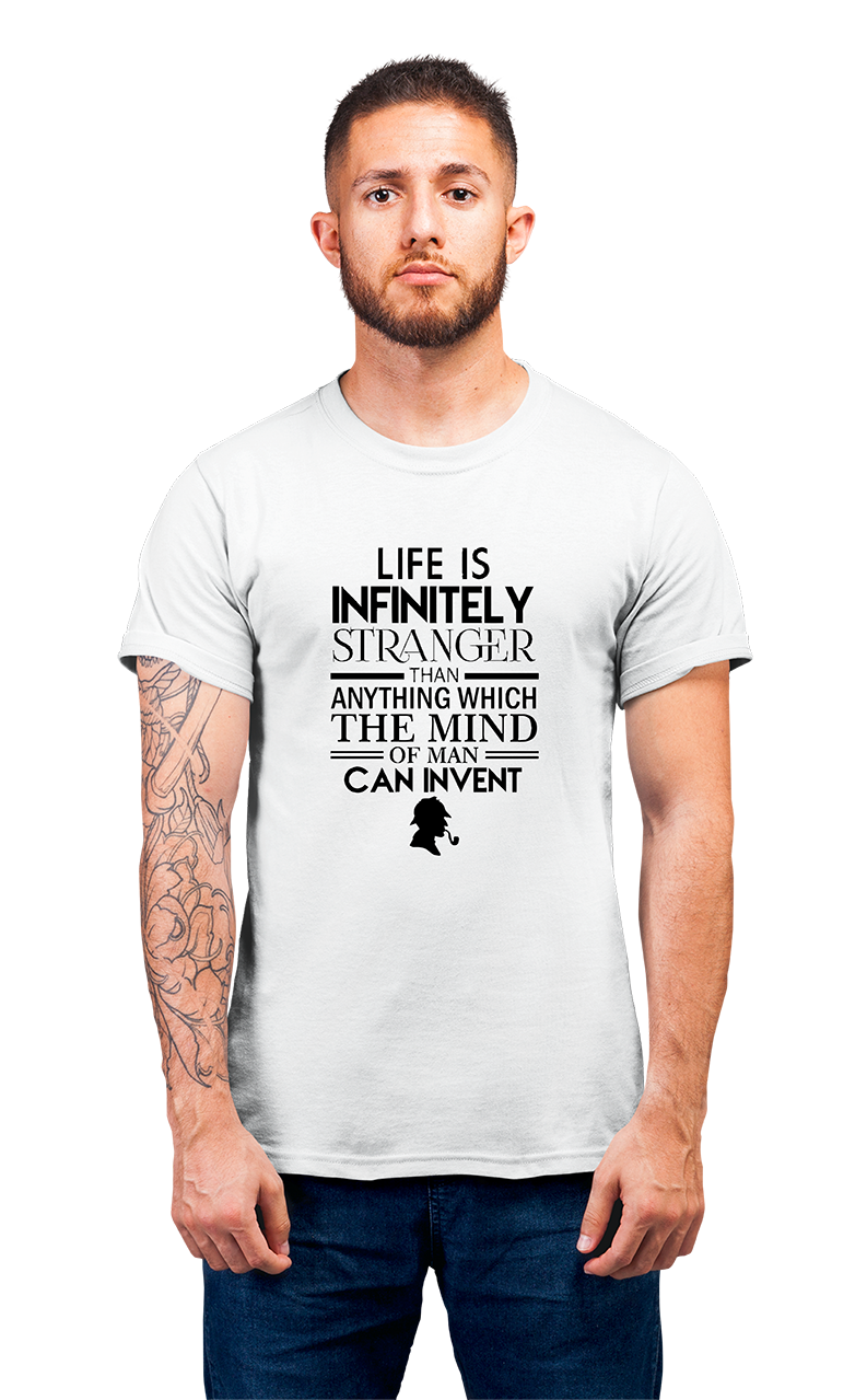 Sweaty Armpits Premium Unisex Printed T-shirts  "Sir Arthur Conan Doyle" Sherlock Holmes Private Detective Minimalistic Design