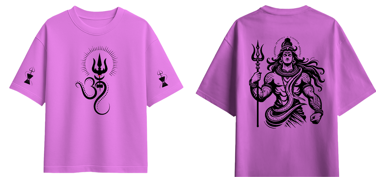 Sweaty Armpits Premium Unisex Oversized T-Shirts Lord Shiva Hindu God With Trident Minimalistic Design