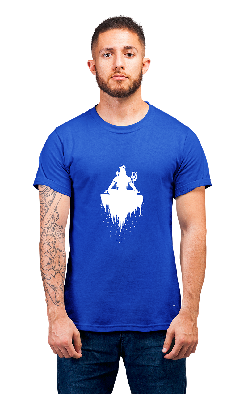 Sweaty Armpits Premium Unisex Printed T-shirts Hindu Religion Shivji Meditating Minimalistic Design