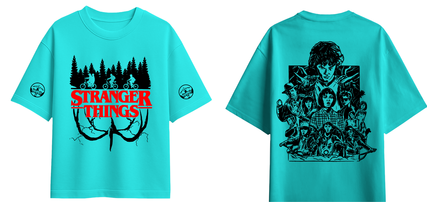Sweaty Armpits Premium Unisex Oversized T-Shirts Stranger Things Mystery Horror Of The Upside Down World Classic T.V Show Minimalistic Design