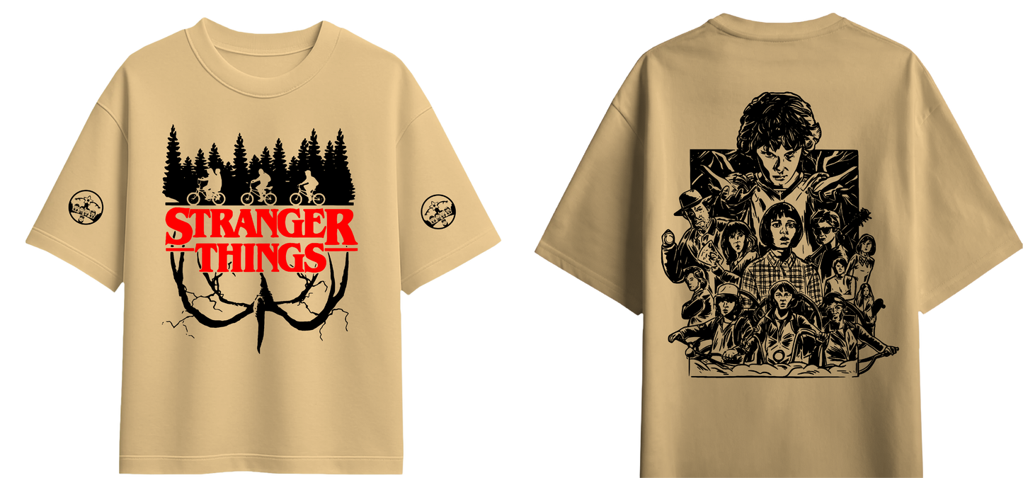 Sweaty Armpits Premium Unisex Oversized T-Shirts Stranger Things Mystery Horror Of The Upside Down World Classic T.V Show Minimalistic Design
