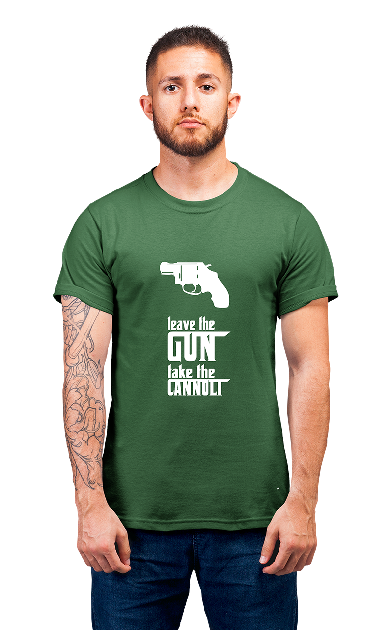 Sweaty Armpits Premium Unisex Printed T-shirt  The Godfather Take The Gun Leave The Canoli Minimalistic Desgn
