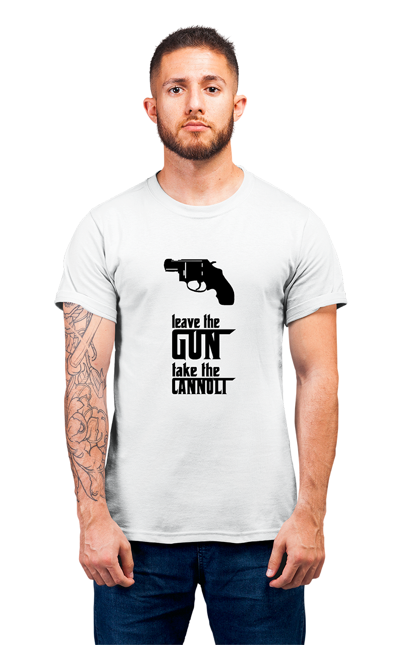 Sweaty Armpits Premium Unisex Printed T-shirt  The Godfather Take The Gun Leave The Canoli Minimalistic Desgn