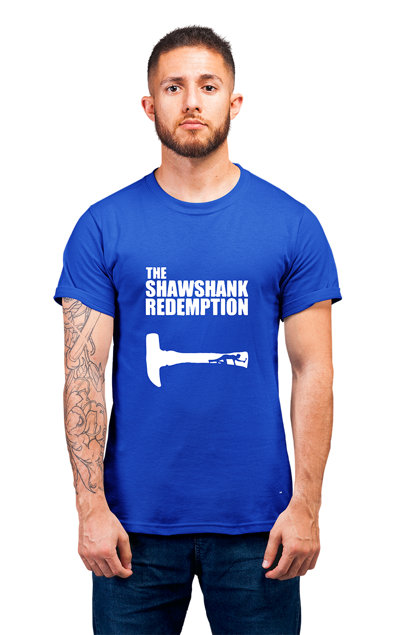 Sweaty Armpits Premium Unisex Printed T-shirt  "The Shawshank Redemption" Frank Darabont Stephen King Andy Dufresne Slow Prison Break Minimalistic Design